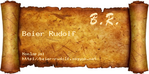 Beier Rudolf névjegykártya